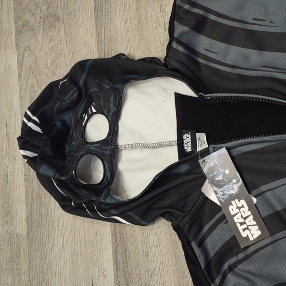 Star Wars Darth Zip Vader Jacket HOODIE Mask Sweatshirt Easy Halloween Costume M - Picture 6 of 6